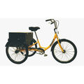 Husky Bicycles Industrial Tricycle, 600 lb Cap, 26" Wheels, Yellow, Cabinet/Solid Tires 160-313